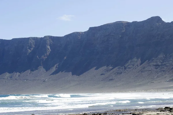 Famara Beach Surfing Beach Lanzarote Canary Islands Spain — Foto de Stock