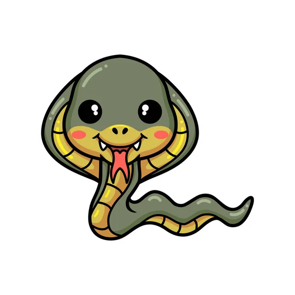 Wektor Ilustracja Cute Little Cobra Węża Kreskówki — Wektor stockowy