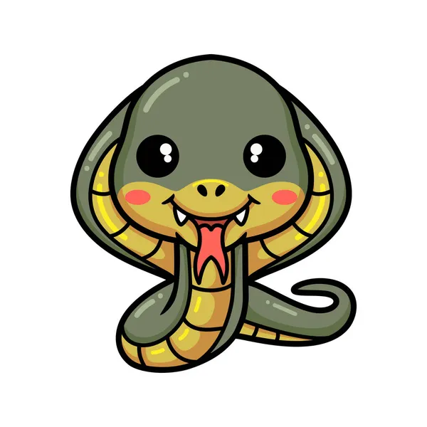 Vektor Illustration Von Cute Little Cobra Snake Cartoon — Stockvektor