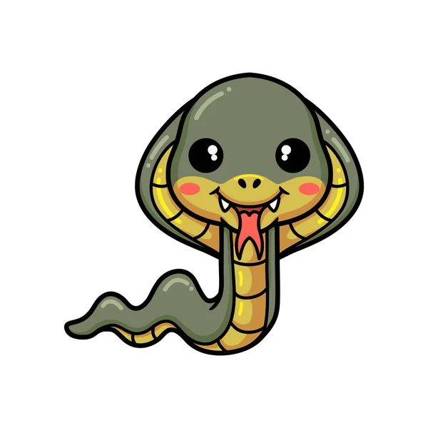 Illustration Vectorielle Mignon Petit Cobra Serpent Dessin Animé — Image vectorielle