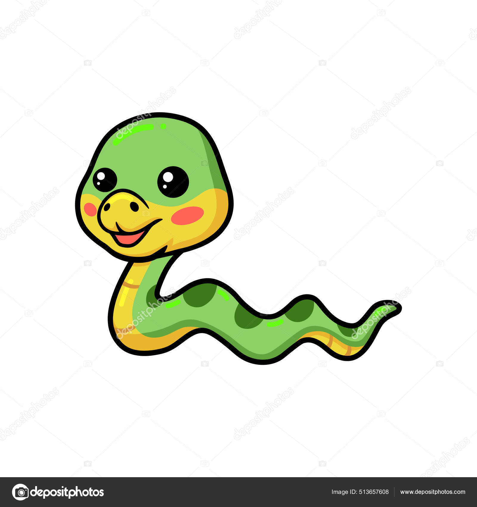 Vetores de Desenhos Animados Bonitos Sorrisos Verde Cobra Ilustração  Vetorial Animal e mais imagens de Cobra - iStock