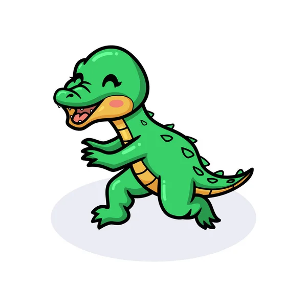 Illustration Vectorielle Mignon Petit Crocodile Dessin Animé Debout — Image vectorielle