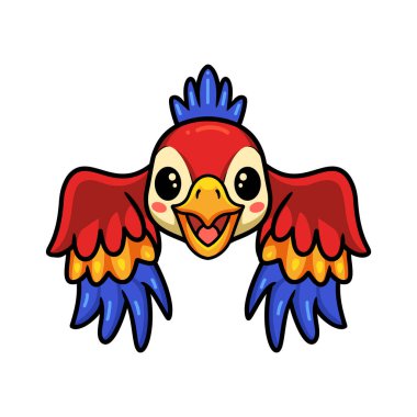 Küçük şirin papağan çizgi filminin vektör çizimi