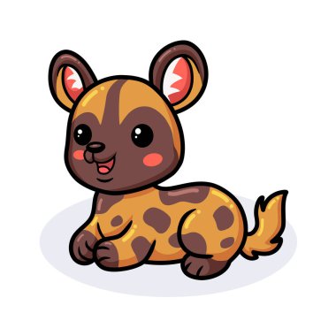 Tatlı vahşi köpek çizgi filminin vektör çizimi