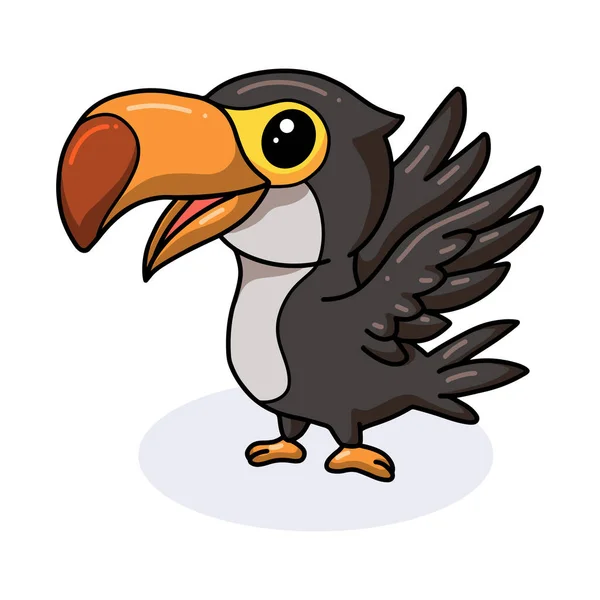 かわいいトーカン鳥の漫画のベクトルイラスト — ストックベクタ