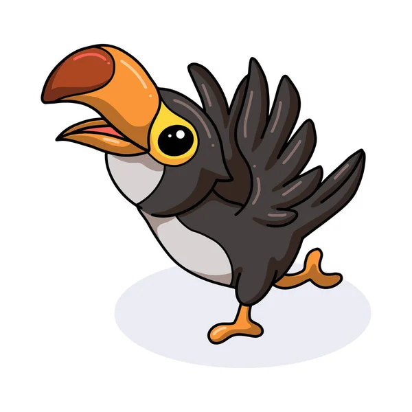 Vektor Illustration Söt Liten Toucan Fågel Tecknad — Stock vektor