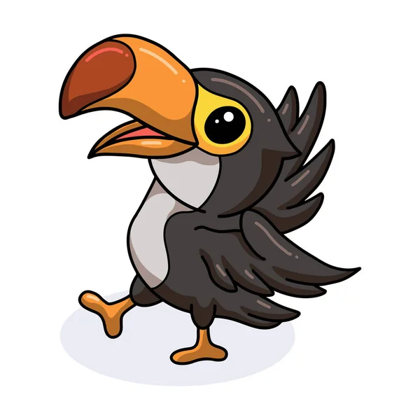 Vektor Illustration Söt Liten Toucan Fågel Tecknad — Stock vektor
