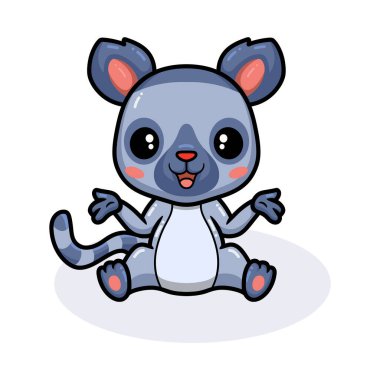 Küçük şirin lemur çizgi filminin vektör çizimi