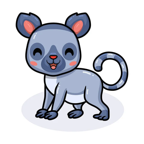 可爱快乐的小狐猴卡通画 — 图库矢量图片