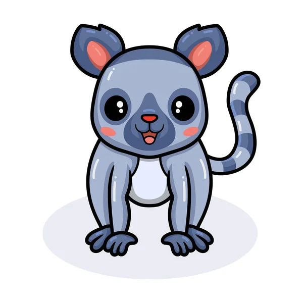 Vektorillustration Des Niedlichen Glücklichen Kleinen Lemur Cartoons — Stockvektor