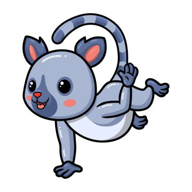 Küçük şirin lemur çizgi filminin vektör çizimi