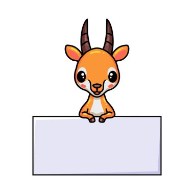 Boş işaretli şirin ceylan çizgi filminin vektör çizimi