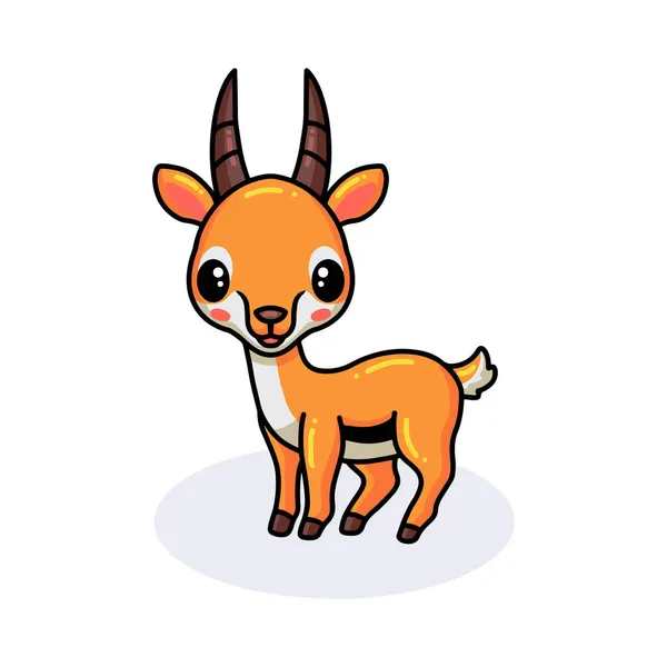 Vektorillustration Der Niedlichen Kleinen Gazelle Karikatur Posiert — Stockvektor