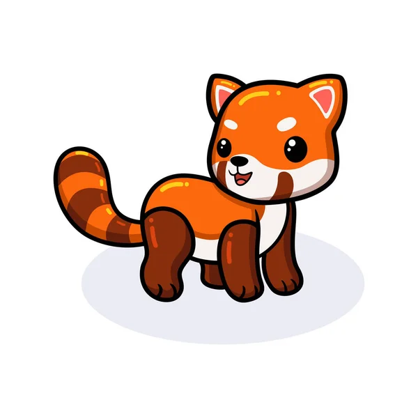 Illustration Vectorielle Mignon Petit Panda Rouge Dessin Animé — Image vectorielle