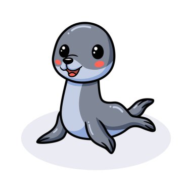 Küçük şirin fok çizgi filminin vektör çizimi