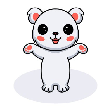 Küçük şirin kutup ayısı çizgi filminin vektör çizimi