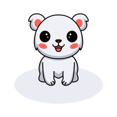 Küçük şirin kutup ayısı çizgi filminin vektör çizimi