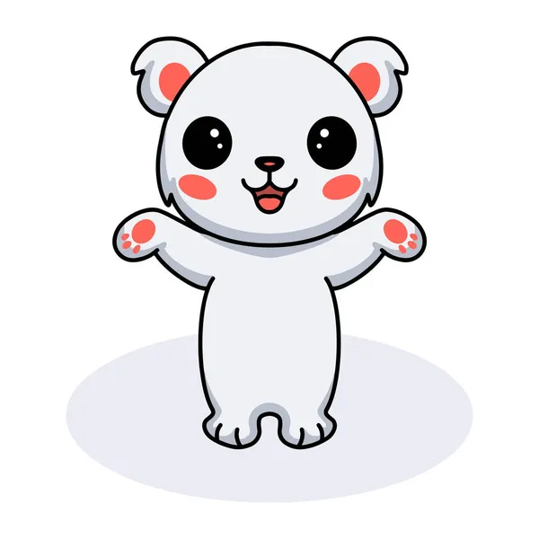 Ilustración Vectorial Dibujos Animados Lindo Oso Polar — Vector de stock