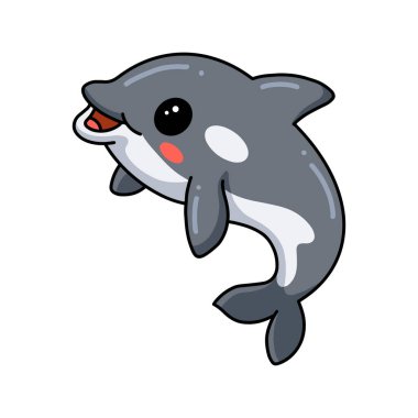 Küçük sevimli katil balina çizgi filminin vektör çizimi