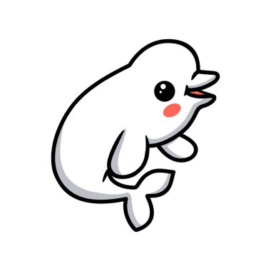 Küçük şirin balina çizgi filminin vektör çizimi