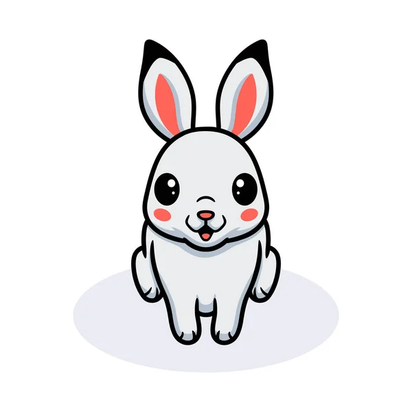 Vector Illustration Cute Little White Rabbit Cartoon — Stock Vector