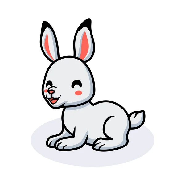 Vector Illustration Cute Little White Rabbit Cartoon — Stock Vector