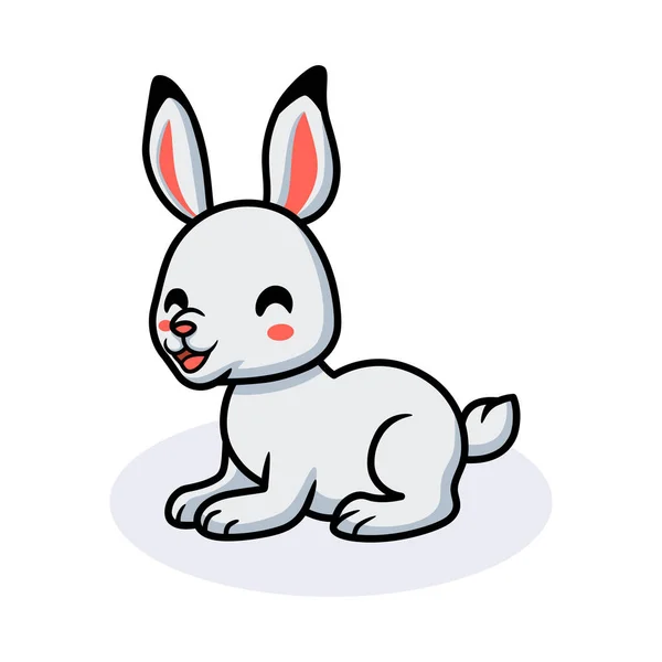 Ilustración Vectorial Dibujos Animados Lindo Conejo Blanco — Archivo Imágenes Vectoriales