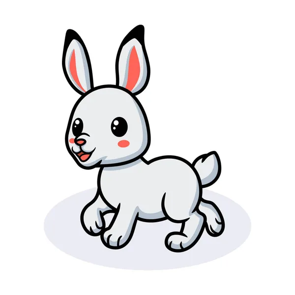 Küçük Şirin Beyaz Tavşan Çizgi Filminin Vektör Çizimi — Stok Vektör
