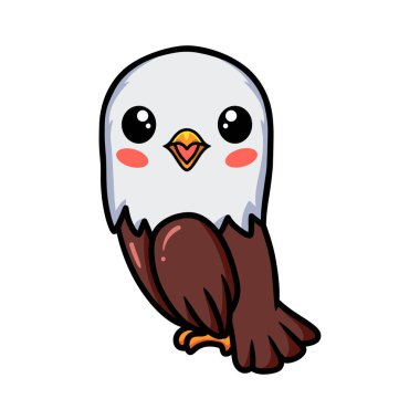 Ayakta duran şirin kartal çizgi filminin vektör çizimi