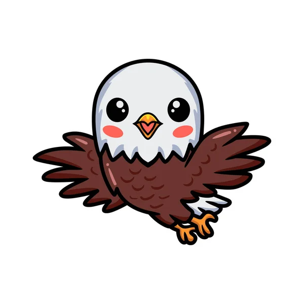 Illustration Vectorielle Mignon Petit Aigle Dessin Animé Volant — Image vectorielle