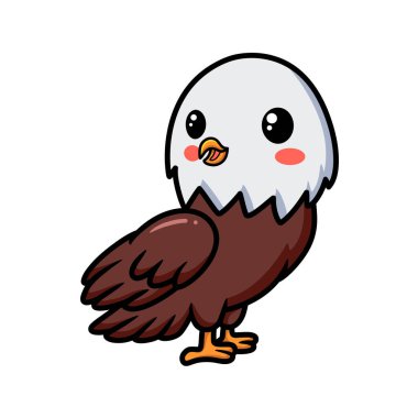 Ayakta duran şirin kartal çizgi filminin vektör çizimi