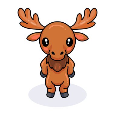 Ayakta duran şirin küçük geyik çizgi filminin vektör çizimi