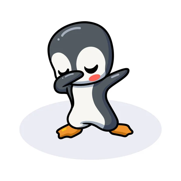 Vektor Illustration Des Niedlichen Kleinen Pinguin Cartoons — Stockvektor