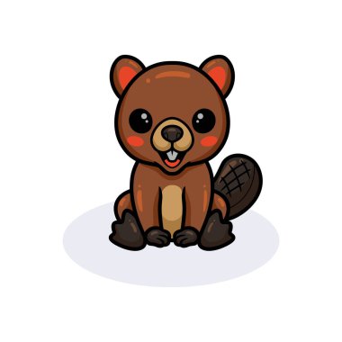 Küçük şirin kunduz çizgi filminin vektör çizimi