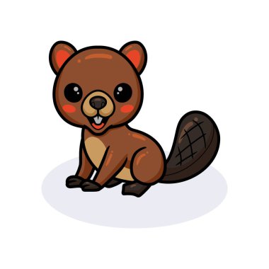 Küçük şirin kunduz çizgi filminin vektör çizimi