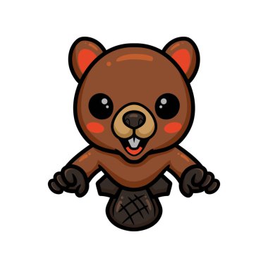 Küçük şirin kunduz çizgi filminin vektör çizimi