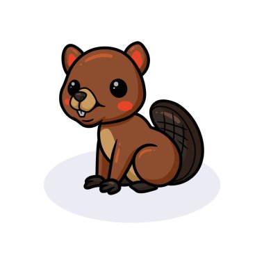 Küçük sevimli kunduz çizgi filminin vektör çizimi