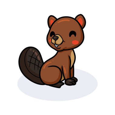 Küçük şirin kunduz çizgi filminin vektör çizimi