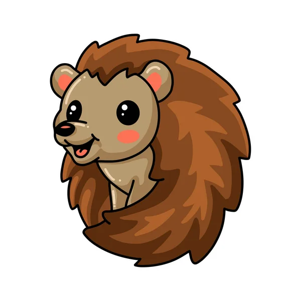 Vector Illustration Cute Little Hedgehog Cartoon Posing — Stock Vector