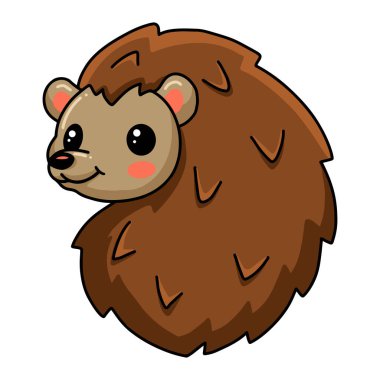 Şirin kirpi pozunun vektör çizimi