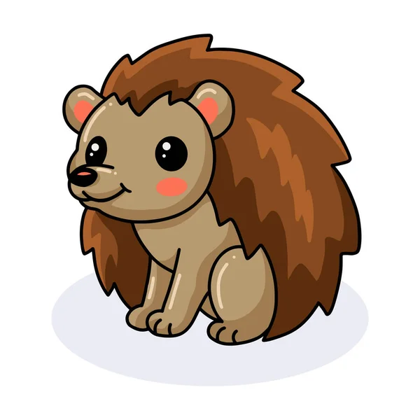 Vector Illustration Cute Little Hedgehog Cartoon Posing — Stock Vector