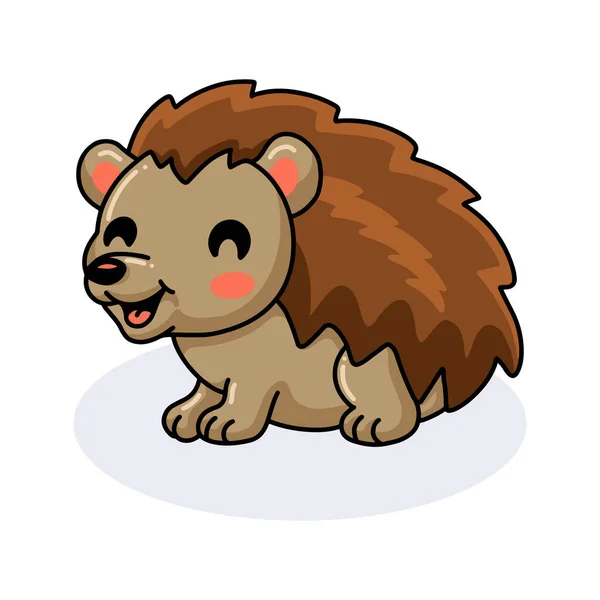 Vector Illustration Cute Little Hedgehog Cartoon Posing — Stock Vector