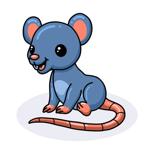 Wektor Ilustracja Cute Little Mouse Cartoon Siedzi — Wektor stockowy