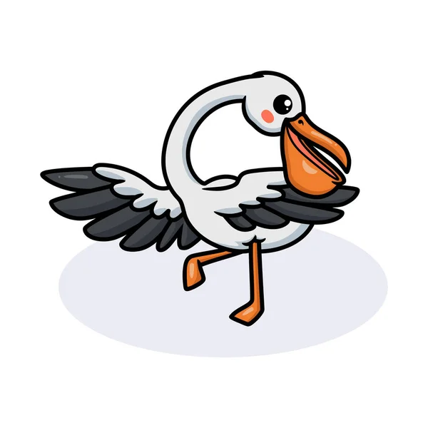 Вектор Позирования Симпатичной Пеликановой Птицы — стоковый вектор