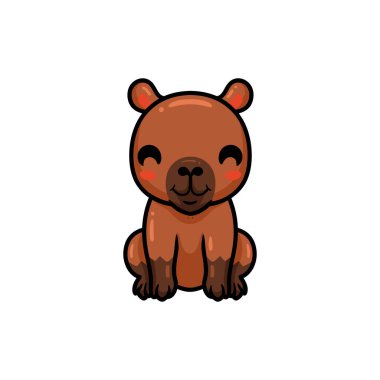 Küçük şirin Capybara çizgi filminin vektör çizimi