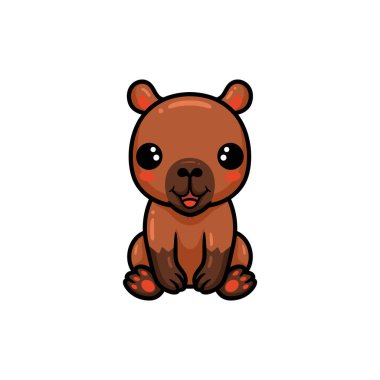 Küçük şirin Capybara çizgi filminin vektör çizimi