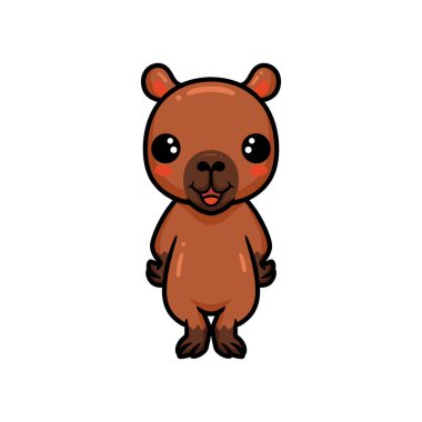 Küçük şirin Capybara çizgi filminin vektör çizimi
