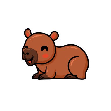 Küçük şirin Capybara çizgi filminin vektör çizimi