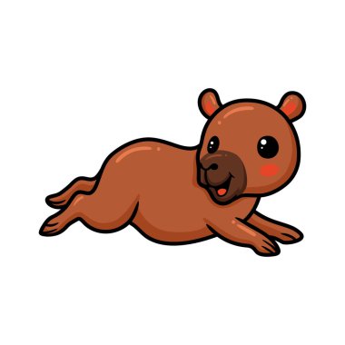 Küçük şirin Capybara çizgi filminin vektör çizimi
