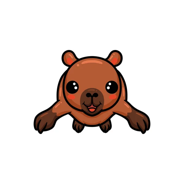Wektor Ilustracja Cute Little Capybara Kreskówki Skoki — Wektor stockowy
